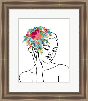 Framed Line Woman II Print