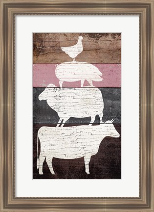 Framed Barn Animals Print