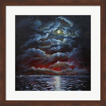 Framed Moody Moon Light II Print