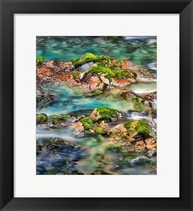 Framed Mossy Rocks Print