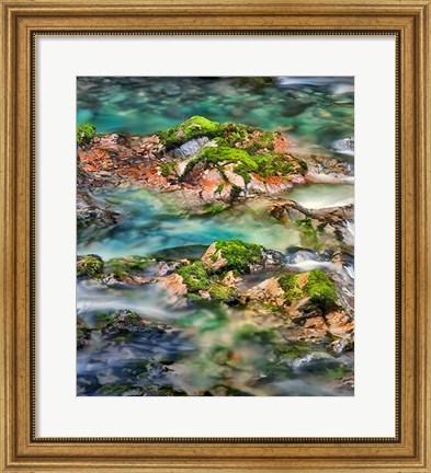 Framed Mossy Rocks Print