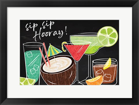 Framed Sip Sip Hooray! Print