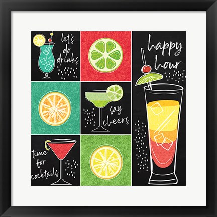 Framed Sip Sip Hooray Pattern II Print