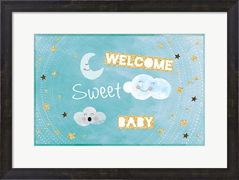 Framed Welcome Sweet Baby Print