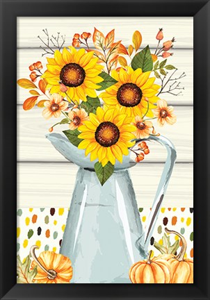 Framed Pumpkins and Sunflowers Print