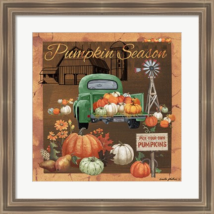 Framed Pumpkin Season V Print