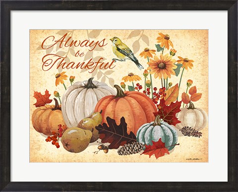 Framed Always Thankful Print