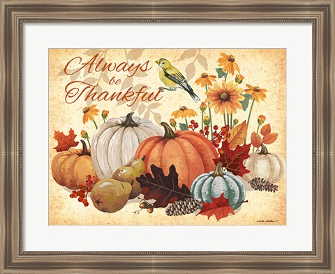 Framed Always Thankful Print