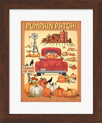 Framed Pumpkin Patch II Print