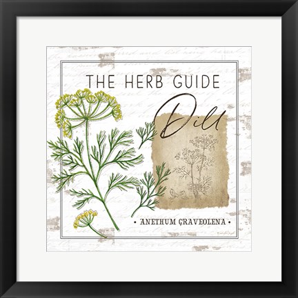 Framed Herb Guide - Dill Print