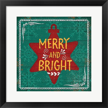 Framed Merry and Bright Print