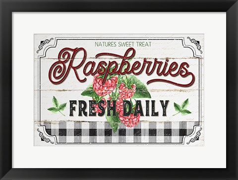 Framed Raspberries Print