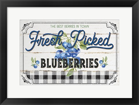 Framed Blueberries Print