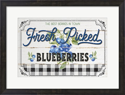 Framed Blueberries Print