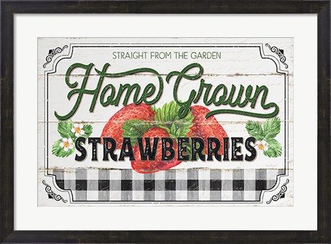 Framed Home Grown Strawberries Print