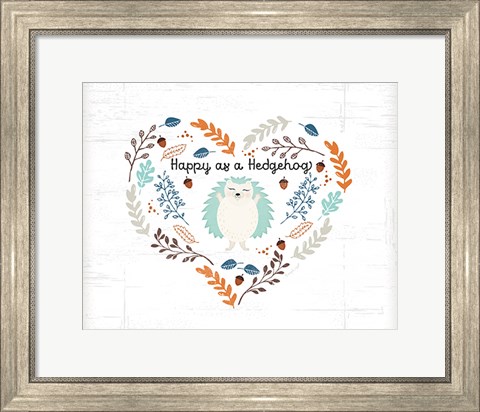 Framed Happy as a Hedgehog Print