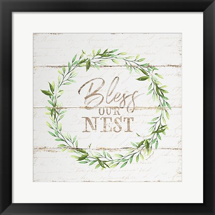 Framed Bless Our Nest Print