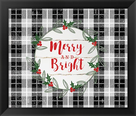 Framed Merry and Bright Print