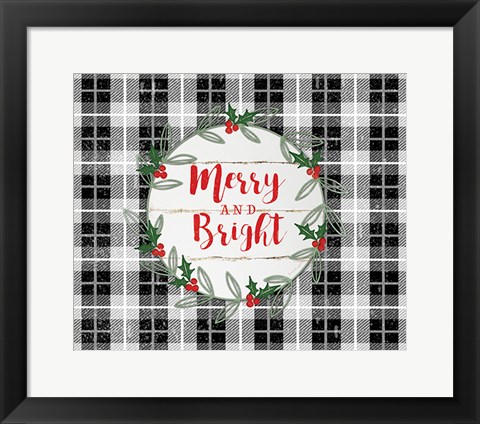 Framed Merry and Bright Print