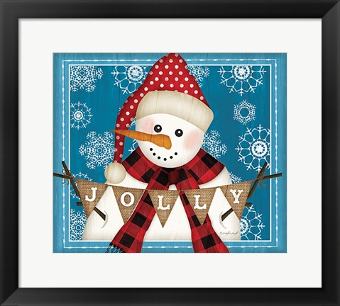 Framed Jolly Snowman Print