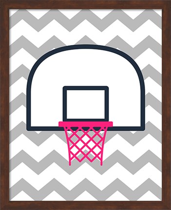 Framed Basketball Hoop Print