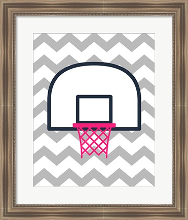 Framed Basketball Hoop Print