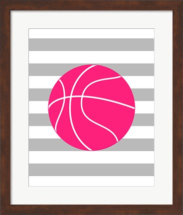 Framed Basketball Stripes Print