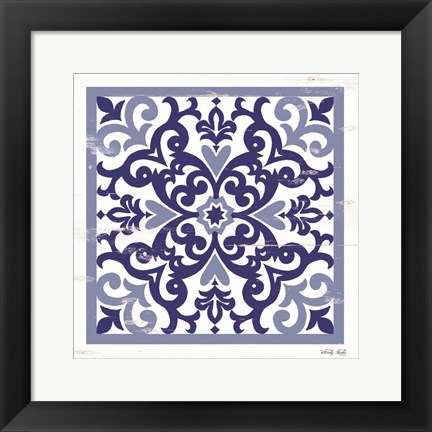 Framed Blue Tile VI Print