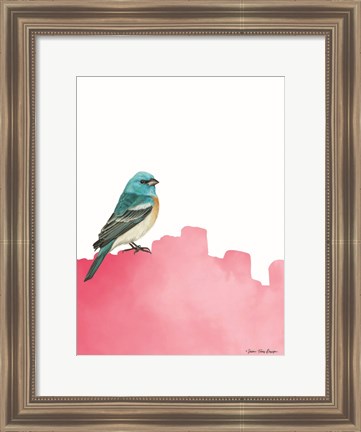 Framed Bird on Pink Print