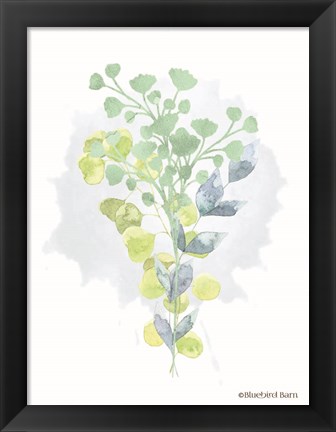 Framed Watercolor Greenery Series I Print