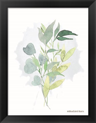 Framed Watercolor Greenery Series II Print