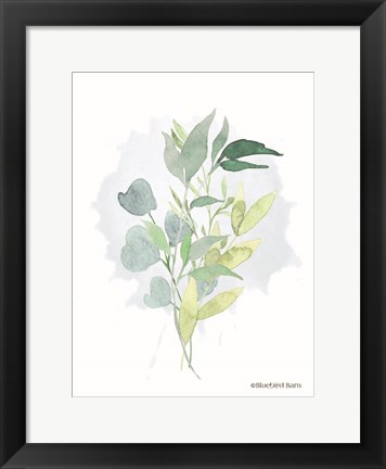 Framed Watercolor Greenery Series II Print