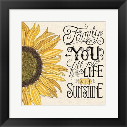 Framed Fill My Life With Sunshine Print