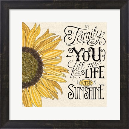 Framed Fill My Life With Sunshine Print