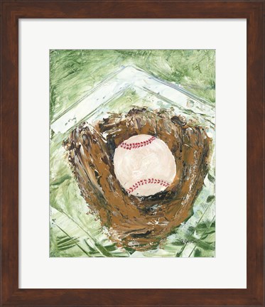 Framed Baseball &amp; Glove Print