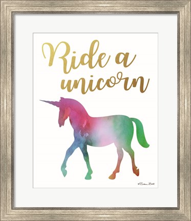 Framed Ride a Unicorn Print