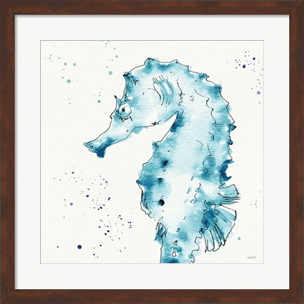 Framed Deep Sea XI Teal Print