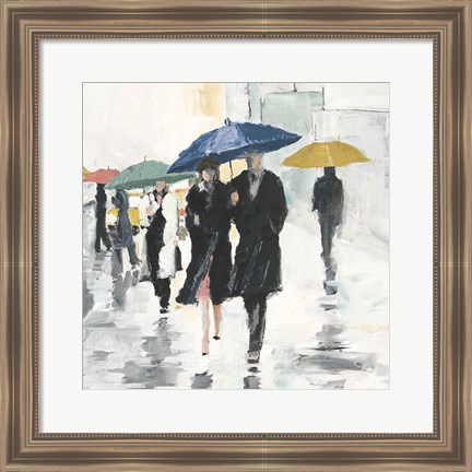 Framed City In The Rain II Print