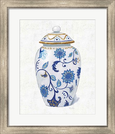 Framed Flora Chinoiserie I Textured Print