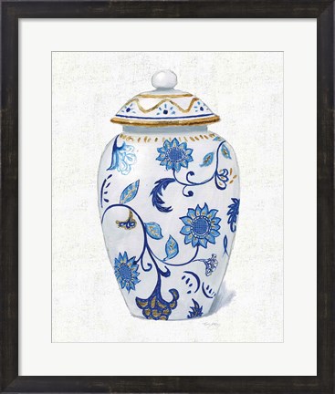 Framed Flora Chinoiserie I Textured Print