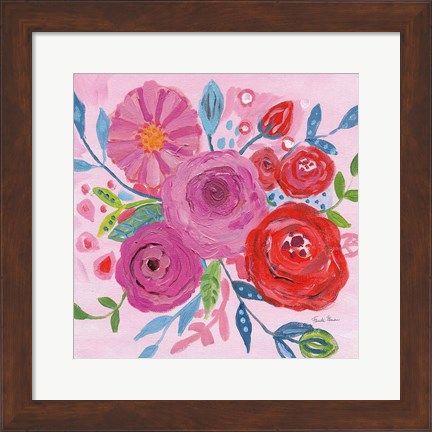 Framed Floral Burst I Print