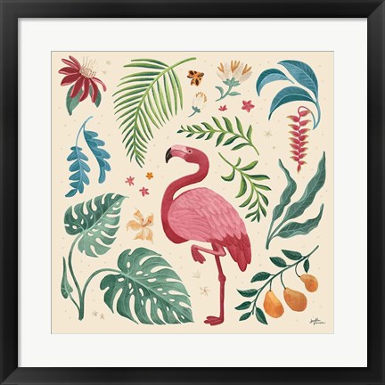 Framed Jungle Love VI Cream Print