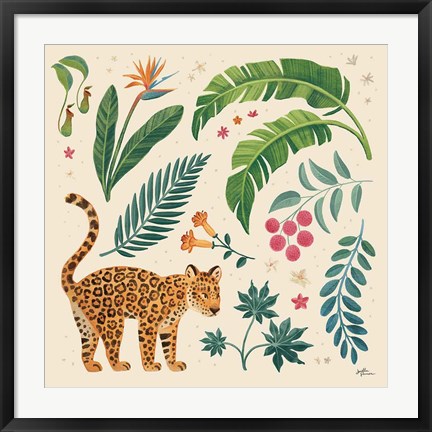 Framed Jungle Love IV Cream Print