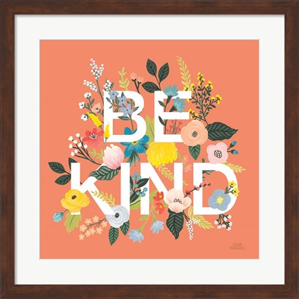 Framed Wild Garden I Be Kind Print