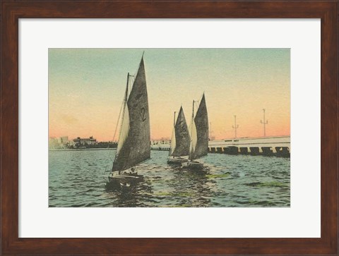 Framed Florida Postcard I Print