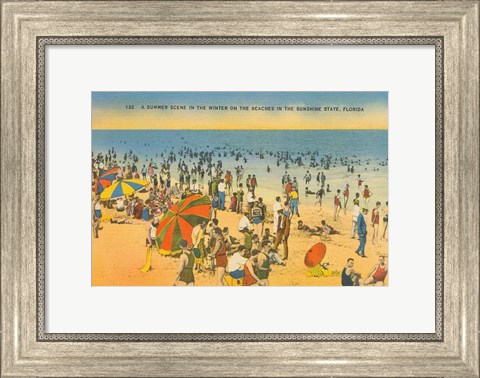 Framed Beach Postcard IV Print