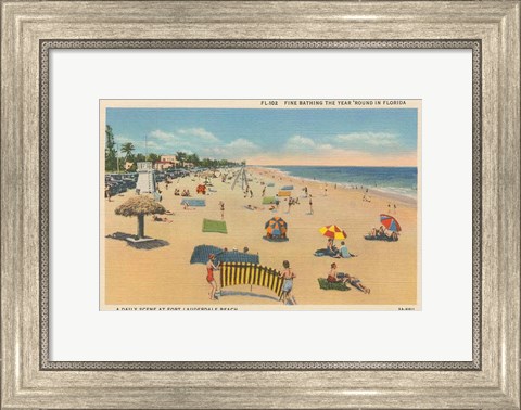 Framed Beach Postcard I Print