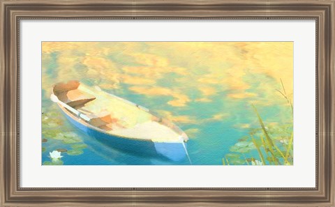 Framed Blue Boat Print