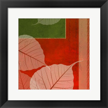 Framed Leaves In Orange 3 Print