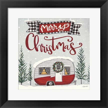 Framed Merry Christmas Camper Print